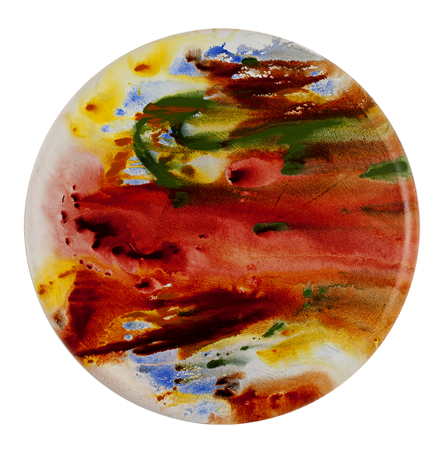 ©2018 Alicia R Peterson, *Autumn*. Acrylic on 24-inch diameter convex canvas. Photographer: Peter Scheer.