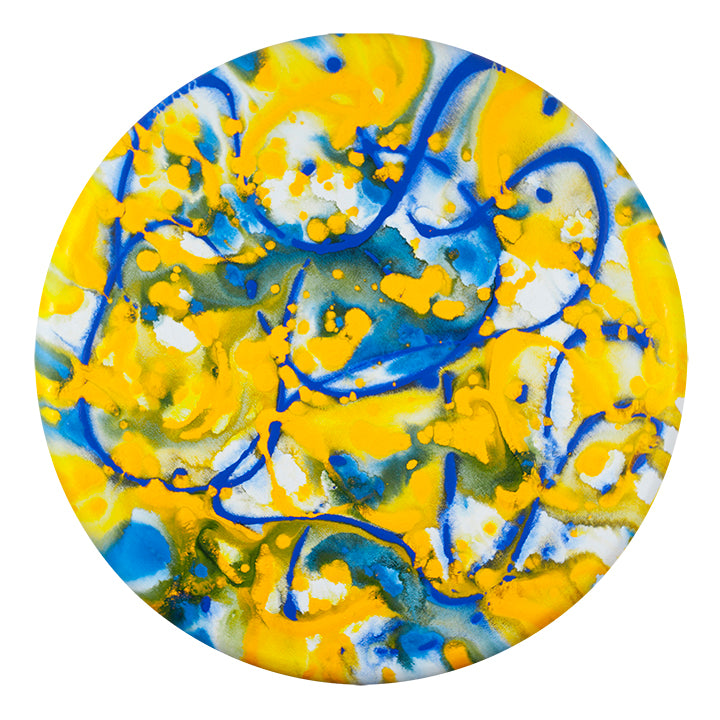 ©2022 Alicia R Peterson, *We Are One*.Acrylic on 24-inch diameter convex canvas. Photographer: Peter Scheer.