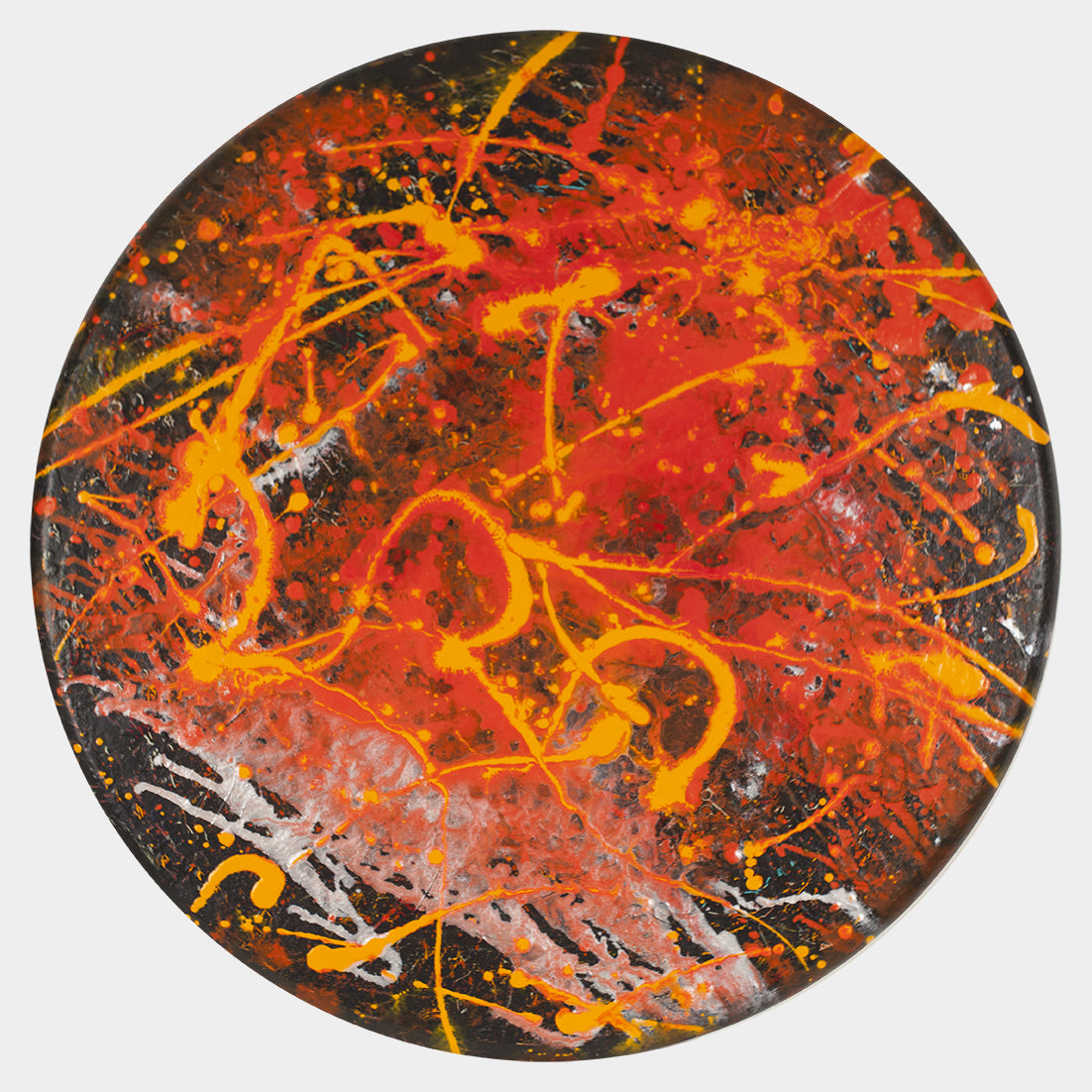 ©2023 Alicia R. Peterson, *Hot Stuff*. Acrylic on 30-inch convex canvas. Photographer: Peter Scheer.