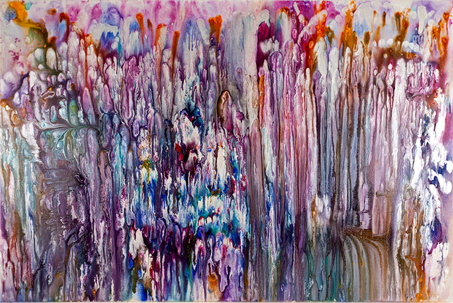 ©2023 Alicia R Peterson, *Waterfall of Life*. Acrylic on 40 x 60-inch linen. Photographer: Peter Scheer.