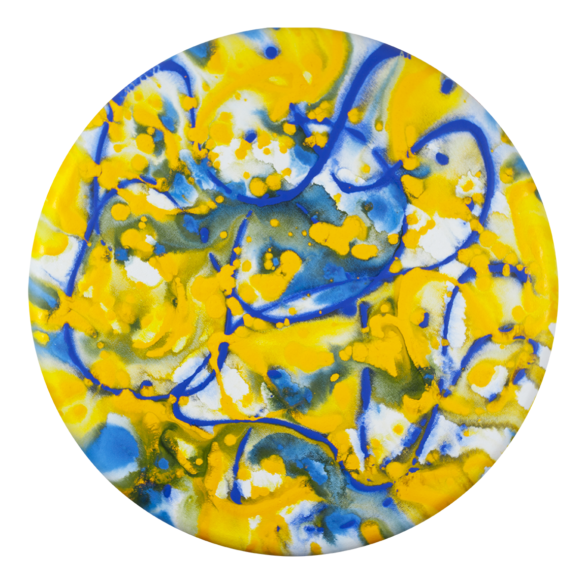 ©3/2022 Alicia R Peterson, *We Are One*. Acrylic on 24-inch diameter convex canvas. Photographer: Peter Scheer.